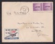 USA: Airmail Cover, 1942, 2 Stamps, Defense, Rare Air Label First Class Mail It's Coming, Airplane (discolouring) - Brieven En Documenten