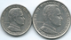 Monaco - 1974 - ½ Franc - Rainier III (KM145) & 1960 - 1 Franc (KM140) - 1960-2001 Nouveaux Francs