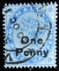 MALTE Queen Victoria 2 Timbres 1 Avec Surcarge One Penny Oblitérés - Malte (...-1964)