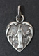 Pendentif Médaille Religieuse En Forme De Coeur 1900 Argent 800 "Notre-Dame De Lourdes" Religious Medal - Religion & Esotérisme