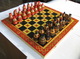 Chess Exclusive, Wooden Carved (set), Hand-painted In The Style Of Mezen Painting. 1980-ies, Soviet Union, Russia. - People