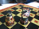 Delcampe - Chess Exclusive, Wooden Carved (set), Hand-painted In The Style Of Mezen Painting. 1980-ies, Soviet Union, Russia. - People