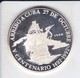 MONEDA DE PLATA DE CUBA DE 10 PESOS AÑO 1990 ARRIBO A CUBA (SILVER-ARGENT) BARCO-SHIP - Cuba