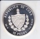 MONEDA DE PLATA DE CUBA DE 10 PESOS AÑO 1990 ARRIBO A CUBA (SILVER-ARGENT) BARCO-SHIP - Cuba