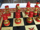 Chess + Checkers / Backgammon, Exclusive, Wooden, Carved (set), Hand-painted In The Style Of Mezen Painting. 1980-ies, S - People