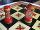 Chess + Checkers / Backgammon, Exclusive, Wooden, Carved (set), Hand-painted In The Style Of Mezen Painting. 1980-ies, S - People