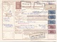 ITALIEN BULLETIN 1962 - 5 Fach Frankierte Paketkarte (2x20+3x100 L) Gel.Gavorrano - Bruxelles - Postpaketten