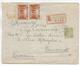 MONACO - 1924 - ENVELOPPE RECOMMANDEE De LA CONDAMINE RECETTE AUXILIAIRE A => BUCAREST (ROUMANIE) !! - MANQUE 1 TIMBRE - Lettres & Documents