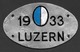 Velonummer Luzern LU 33 - Plaques D'immatriculation