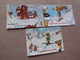 LOT DE 3 CARTES HUMORISTIQUES VIERGES ...ILLUSTRATIONS ...LES JOIES DU SKI...SIGNEES  M. DIVE - Humour