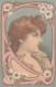 Unsigned Artist Image Beautiful Art Nouveau Woman Fashion, C1900s Vintage Postcard - 1900-1949