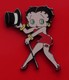 Modern Enamel Pin Badge Betty Boop Character Red Dress Outfit Top Hat Stick - Celebrities