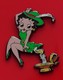 Modern Enamel Pin Badge Betty Boop Character Green Dress Hat Candlestick Flame - Celebrities