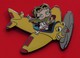 Modern Enamel Pin Badge Betty Boop Character Aviation Yellow Plane Aircraft - Celebrities