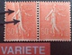 R1934/42 - TYPE SEMEUSE LIGNEE - (PAIRE) N°199 TIMBRES NEUFS** - VARIETE ➤➤➤ Double Pli Accordéon - Ungebraucht