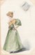 Unknown Artist Image Woman Undressing Risque View, C1900s Vintage Postcard - 1900-1949