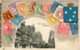 AUSTRALIA - Embossed Card Of Postage Stamps And Collins Street Melbourne 1906 - Posted New Zealand - Melbourne