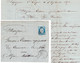 1873 - BOITE RURALE D De NEZIGNAN L'ÉVÈQUE (HÉRAULT) + CAD PEZENAS Sur LETTRE LAC AFFRANCHIE CERES 60 Pour NICE - 1849-1876: Classic Period