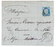 1873 - BOITE RURALE D De NEZIGNAN L'ÉVÈQUE (HÉRAULT) + CAD PEZENAS Sur LETTRE LAC AFFRANCHIE CERES 60 Pour NICE - 1849-1876: Classic Period