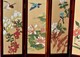 Petit Paravent Décoratif Peinture Sur Soie Chinoise - Décor D'oiseaux Et De Fleurs - Arte Asiatica