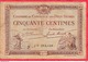 50 Centimes  Chambre De Commerce Des Deux Sèvres  Dans L 'état (15) - Chambre De Commerce