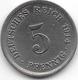 Empire 5 Pfennig  1914 A  Km  11    Xf - 5 Pfennig