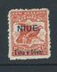 Niue 1903 Overprints On 1/- Orange Red New Zealand Kea & Kaka Birds Mint - Niue