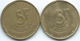 Belgium - Baudouin - 5 Francs - 1986 - French (KM163) & Dutch (KM164) - 5 Francs