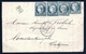 CP 3- RARE LETTRE SEPT 1871 DE LONGJUMEAU POUR CONSTANTINOPLE- 4 TIMBRES N° 37 SIÈGE 20 Ct DONT PAIRE- 4 SCANS - 1849-1876: Période Classique