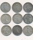 I105-1 - Monnaie 1 Franc Argent - Lot De 9 Pièces - 2 X 1898 - 1905 - 1906 - 1909 - 1916 - 1918 - 2 X 1919 - Otros & Sin Clasificación