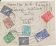 India Cover Sent To Denmark Tanjore 27-6-1952 With A Lot Of Stamps On Front And Backside Of The Cover - Covers & Documents