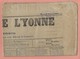 JOURNAL COMPLET COURRIER DE L'YONNE 14 Avril 1869 Avec TIMBRE - Periódicos