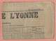 JOURNAL COMPLET COURRIER DE L'YONNE 14 Avril 1869 Avec TIMBRE - Newspapers