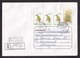 Moldova: Registered Cover, 1996, 4 Stamps, Woodpecker Bird, Flower (minor Damage) - Moldavië