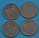 DEUTSCHES REICH LOT 4 X 5 PFENNIG 1890 - 1899  KM# 11 - 5 Pfennig