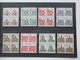 Berlin Freimarken Deutsche Bauwerke I Nr. 242 - 249 ** / Postfrisch 4er Blocks 130€ Katalogwert - Unused Stamps