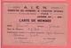 CARTE MEMBRE ASSOCIATION DES INFIRMIERES DE L EDUCATION NATIONALE 1959 1960 AIEN - Other & Unclassified