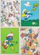 LES SCHTROUMPFS - SCHTROUMPF - SMURFY - PEYO 1988/1989 - LOT DE 6 CARTES POSTALES CIRCULEES TIMBREES EN POLOGNE - BD - Bandes Dessinées