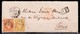 Enveloppe N21+n23 GC5080 Alexandrie-Paris 10/09/64 Cachet Ligne Rouge - 1862 Napoleon III