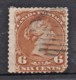 Canada 1868 Queen Victoria 6c Yellow-brown Used - SG 59b, Sc 27 - Used Stamps