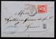 LSC N24 GC5095 Salonique-Genes CaD T22 Perlé Salonique, Griffe Rouge Piroscafi Postali Francesi - 1862 Napoléon III