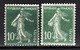 FRANCE 1919/1921 -  Y.T. N° 159 X 2 NUANCES - NEUFS** - Unused Stamps