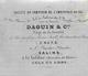 Lettre 1865 / 54 Usine SAINT NICOLAS / 13 Salins LA VALDUC / Comptoir Industrie Du Sel DAGUIN & Cie - 1800 – 1899