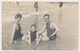 REAL PHOTO Ancienne Family, Swimsuit Woman Man And Boy On Beach Femme Homme Et Garcon  Plage Ostende Traveld Photo 1924 - Other & Unclassified