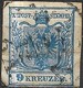 AUSTRIA 1850 Arms Of Austria - 9k - Blue FU - Oblitérés