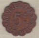 81. Tarn. Ville De Mazamet Alquier Frères. 5 Centimes 1917, En Cuivre Rond Lobé - Noodgeld