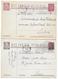 PORTUGAL - 1948/1951 - 2 CARTES ENTIERS POSTAUX TYPES CARAVELLE  => LISBOA - Postal Stationery