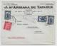 PORTUGAL - 1937 - ENVELOPPE Par AVION De LISBONNE => HALLE (ALLEMAGNE) - Lettres & Documents
