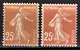 FRANCE 1926 / 1927 - Y.T. N° 235 X 2 NUANCES - NEUFS** - Ongebruikt