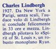 CHARLES  LINDBERGH - Other & Unclassified